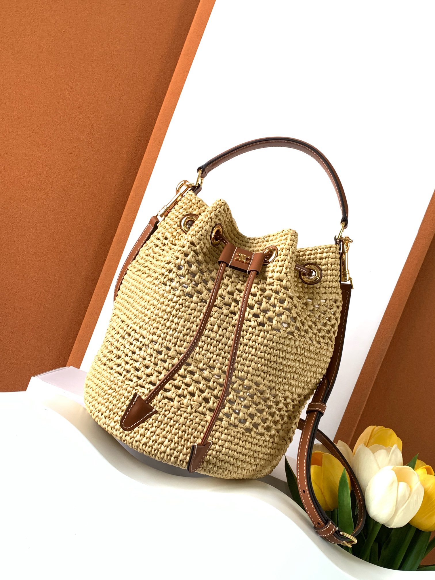 Celine CLARA BAG in TRIOMPHE CANVAS & CALFSKIN