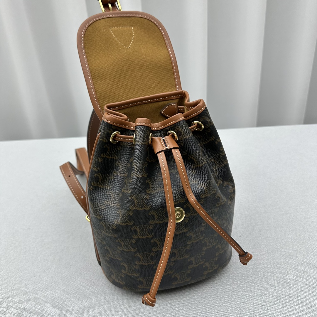 Celine MINI BACKPACK FOLCO in Triomphe Canvas and calfskin 6 Celine MINI BACKPACK FOLCO in Triomphe Canvas and calfskin - Image 6