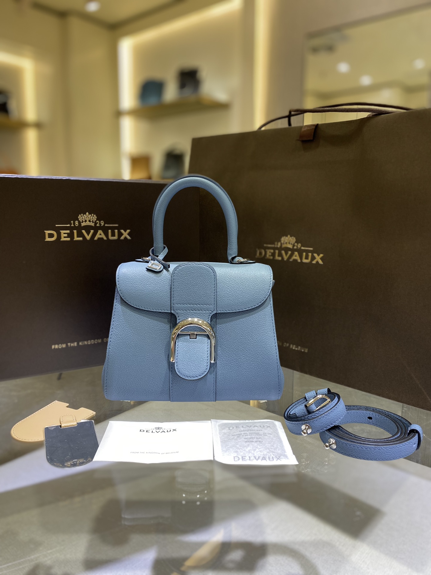 Delvaux  Pacific Blue mini Delvaux 2022 Spring/Summer Collection The classic model created in 1958 is the symbol of the Delvaux House Size: 20*11*16