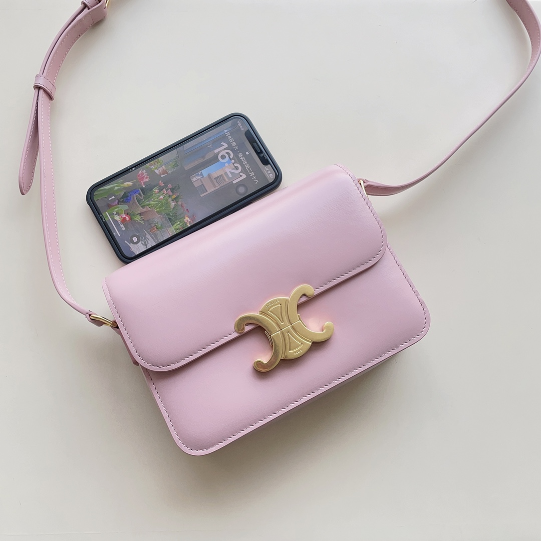 Celine TRIOMPHE exclusive buckle TRIOMPHE brass lock 22-16.5-7