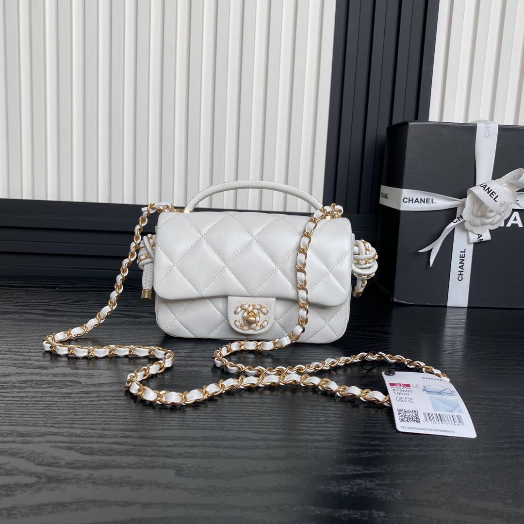 CHANEL AS5298 Lambskin with gold metal 10.5×18×7cm