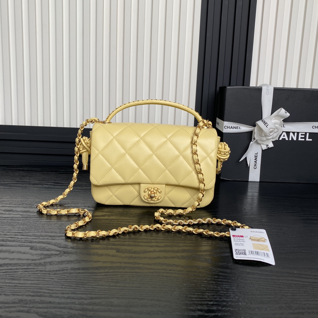 CHANEL AS5317    Lambskin with gold metal 22×23.5×6cm