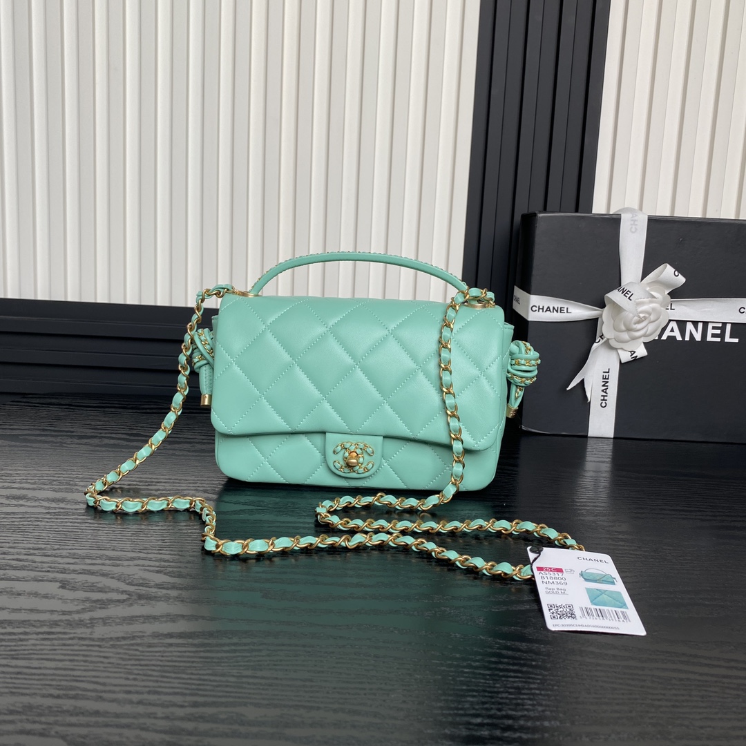 CHANEL AS5317    Lambskin with gold metal exquisite 22×23.5×6cm