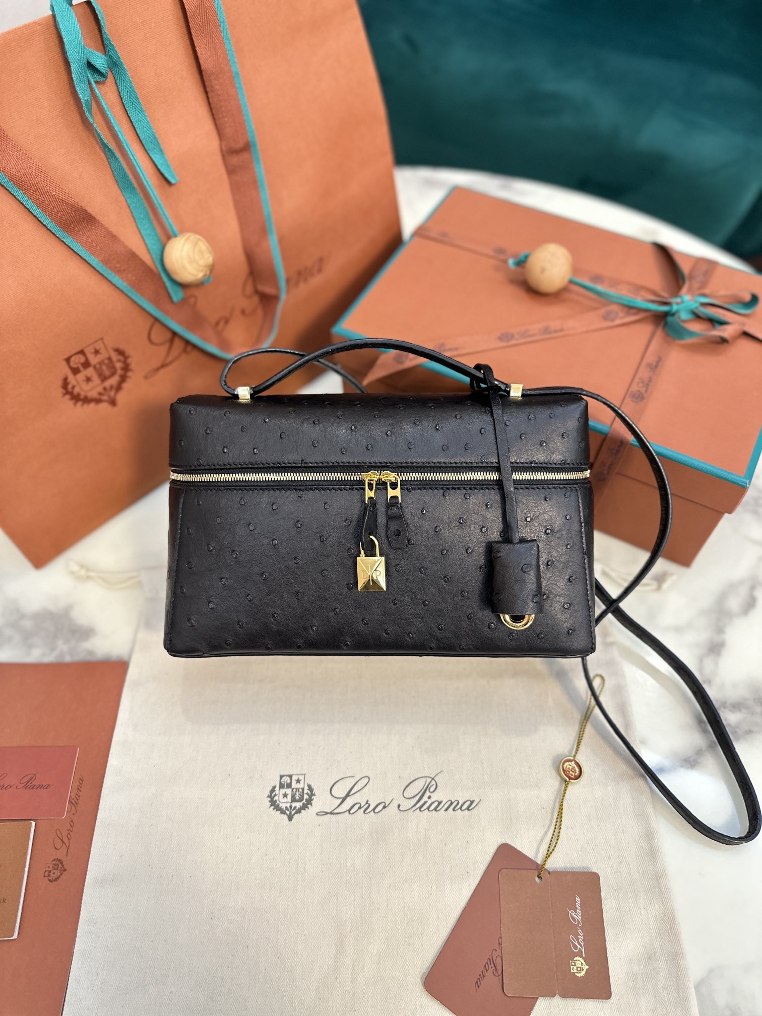 Loro Piana  Extra bag 27 upgraded version High-end ostrich leather series