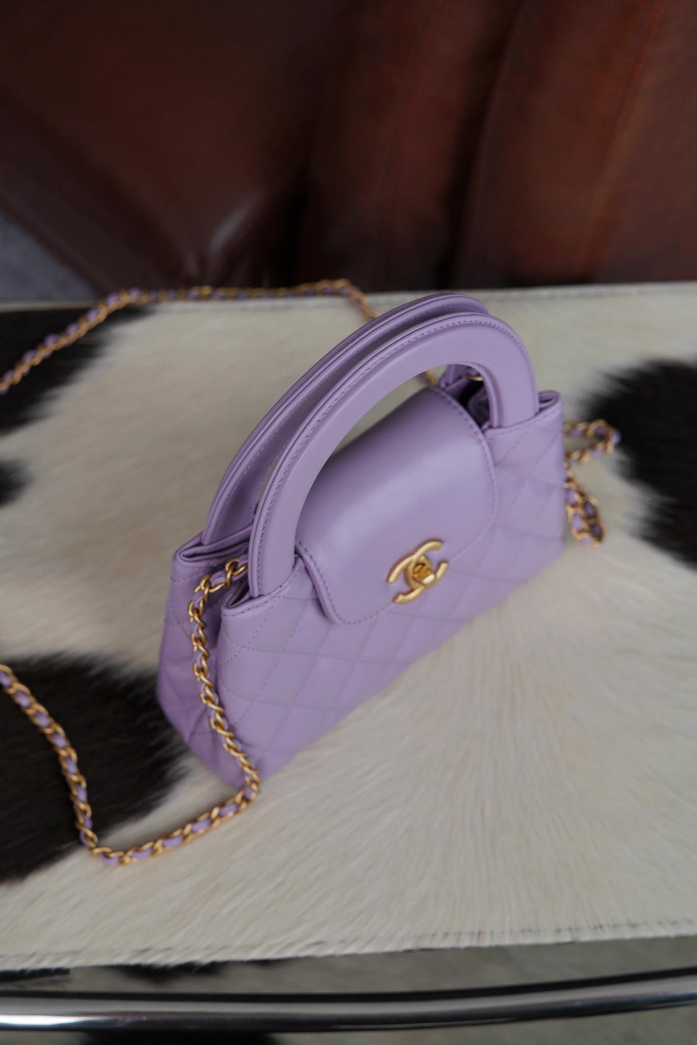 CHANEL Kelly handle bag large size taro purple 💜 The cutting department originally flows into the first-grade oil wax textured calfskin 14 CHANEL Kelly handle bag large size taro purple 💜 The cutting department originally flows into the first-grade oil wax textured calfskin - Image 14