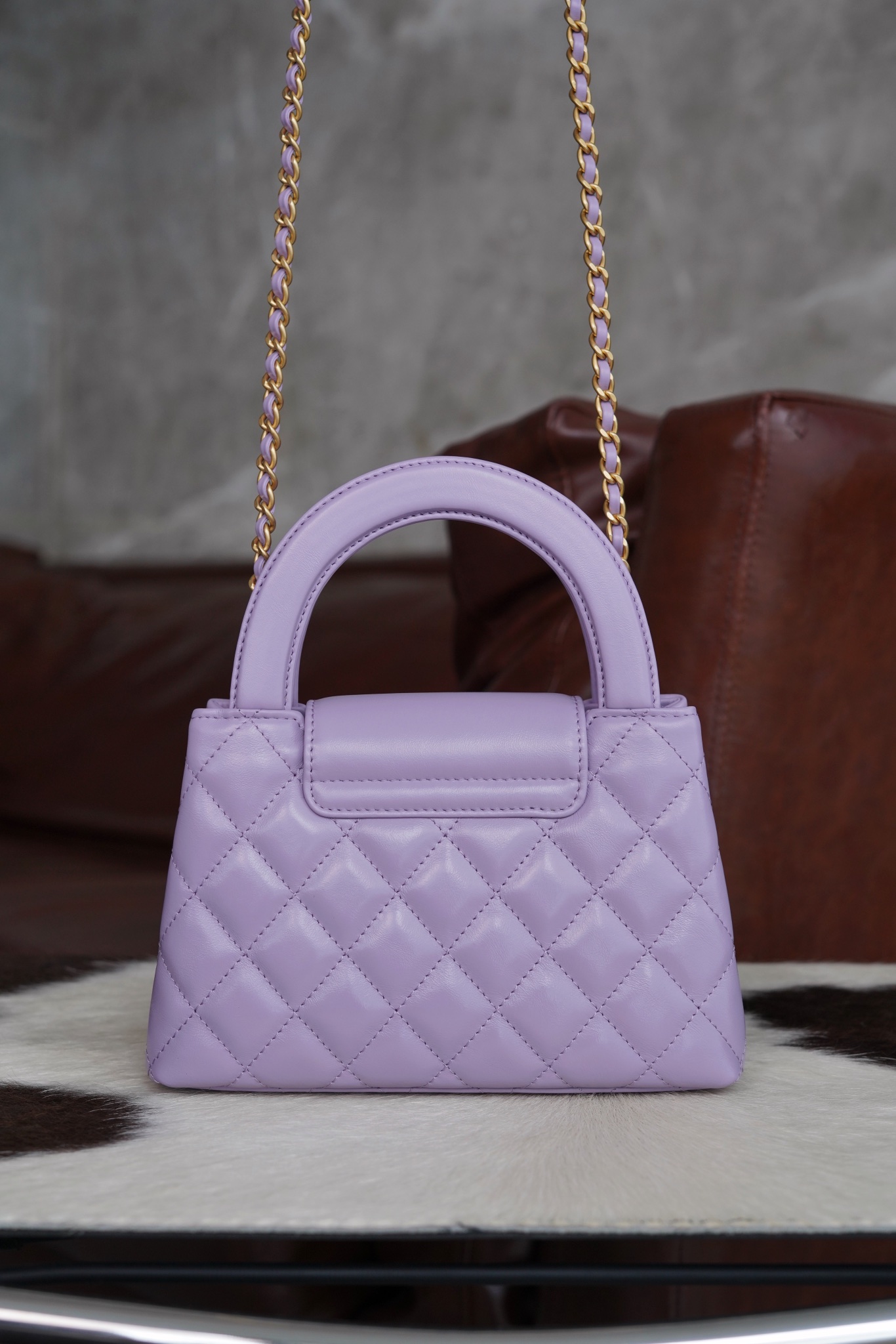 CHANEL Kelly handle bag large size taro purple 💜 The cutting department originally flows into the first-grade oil wax textured calfskin 17 CHANEL Kelly handle bag large size taro purple 💜 The cutting department originally flows into the first-grade oil wax textured calfskin - Image 17