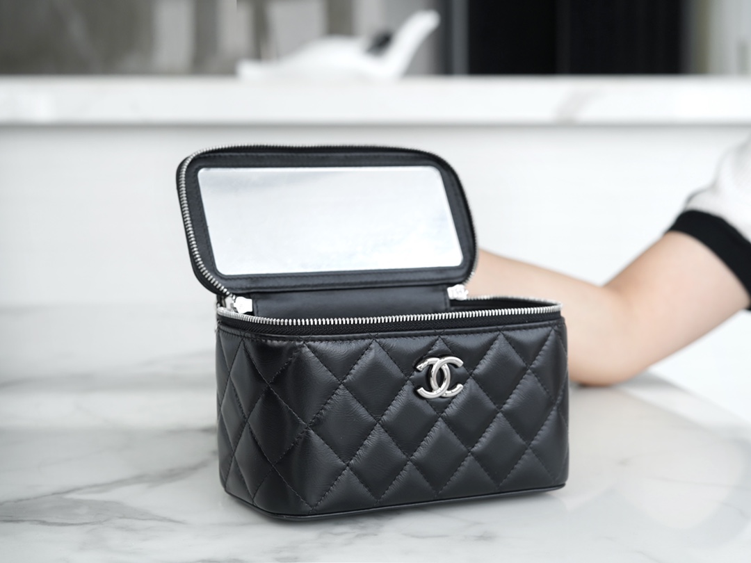CHANEL Rhinestone handle long box black🔜 The leather is soft cowhide, wear-resistant and shiny 14 CHANEL Rhinestone handle long box black🔜 The leather is soft cowhide, wear-resistant and shiny - Image 14