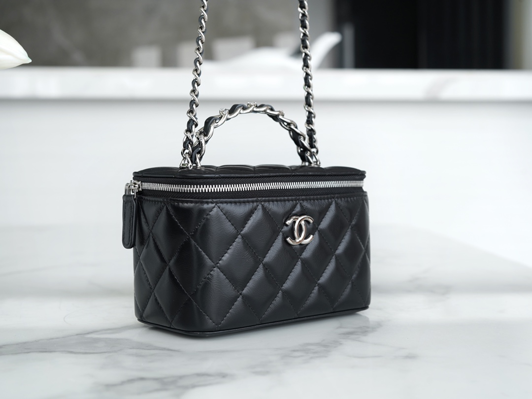CHANEL Rhinestone handle long box black🔜 The leather is soft cowhide, wear-resistant and shiny 16 CHANEL Rhinestone handle long box black🔜 The leather is soft cowhide, wear-resistant and shiny - Image 16