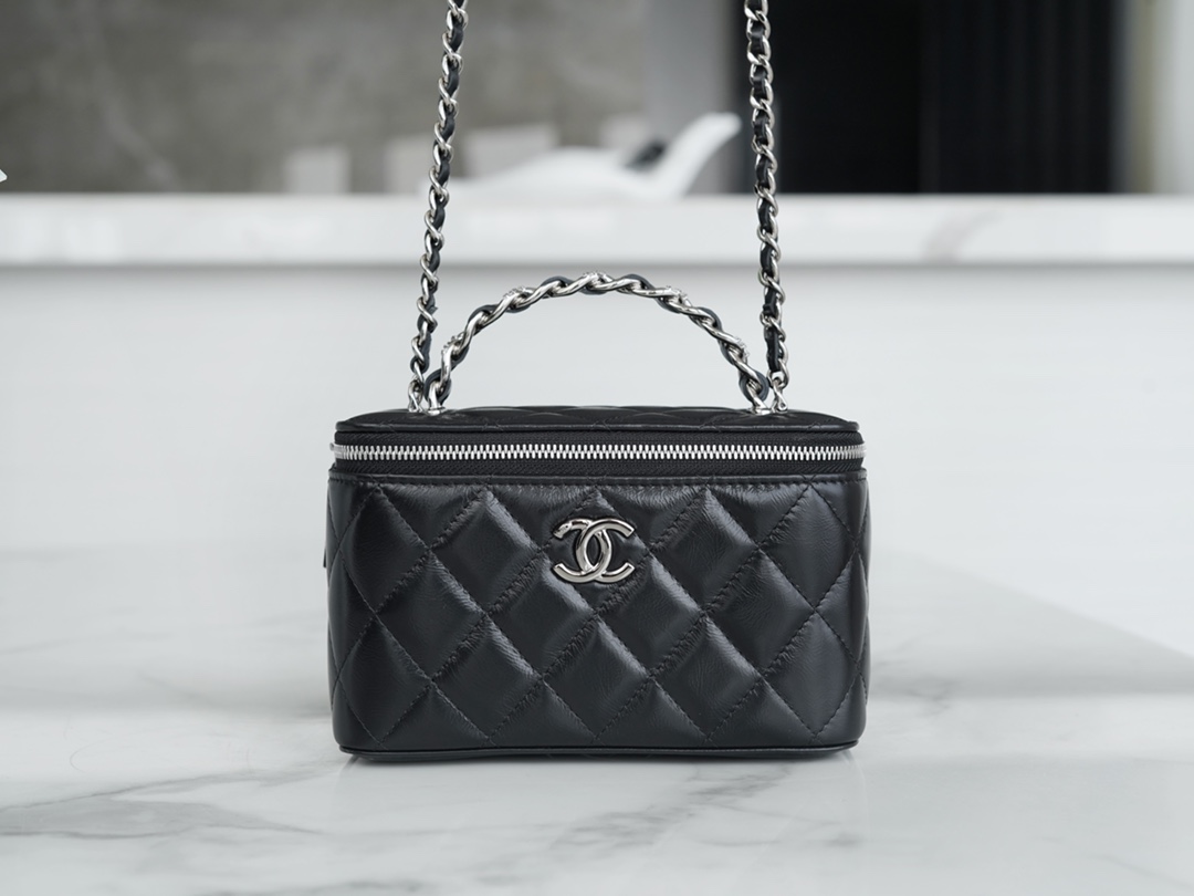 CHANEL Rhinestone handle long box black🔜 The leather is soft cowhide, wear-resistant and shiny 17 CHANEL Rhinestone handle long box black🔜 The leather is soft cowhide, wear-resistant and shiny - Image 17
