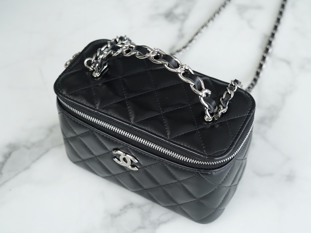 CHANEL Rhinestone handle long box black🔜 The leather is soft cowhide, wear-resistant and shiny 15 CHANEL Rhinestone handle long box black🔜 The leather is soft cowhide, wear-resistant and shiny - Image 15