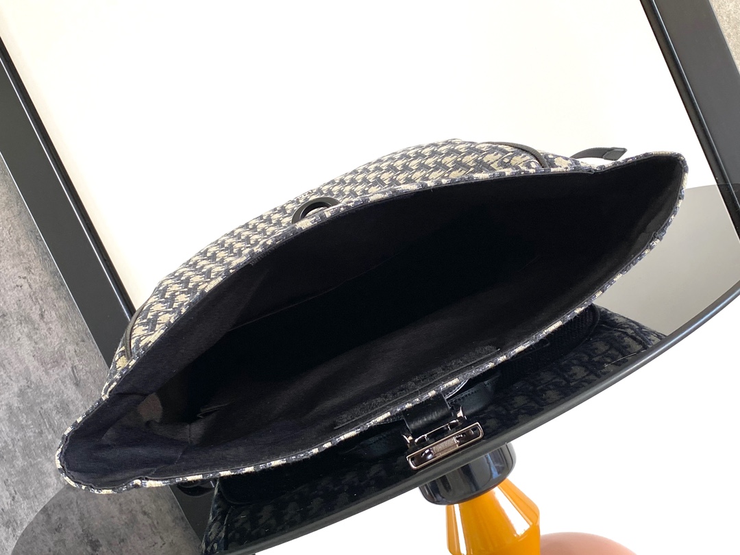 Dior 8 Roll-Top Backpack Main materials: Cotton, technical fabric, and calfskin leather Lining: Cotton, technical fabric, and calfskin leathery Dimensions: 39 × 42 × 13 cm (L × H × W) Model number: 1ESBA216YKY_H03E: 1ESBA216YKY_H03E 9 Dior 8 Roll-Top Backpack Main materials: Cotton, technical fabric, and calfskin leather Lining: Cotton, technical fabric, and calfskin leathery Dimensions: 39 × 42 × 13 cm (L × H × W) Model number: 1ESBA216YKY_H03E: 1ESBA216YKY_H03E - Image 9